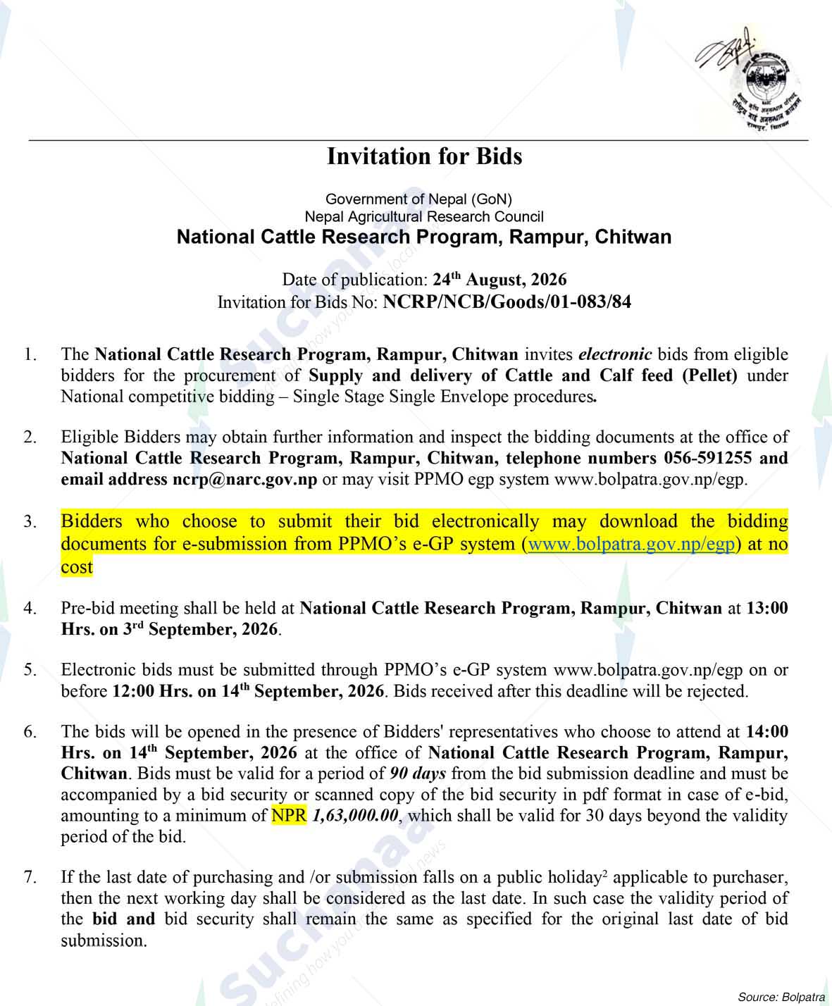 National Cattle Research Program