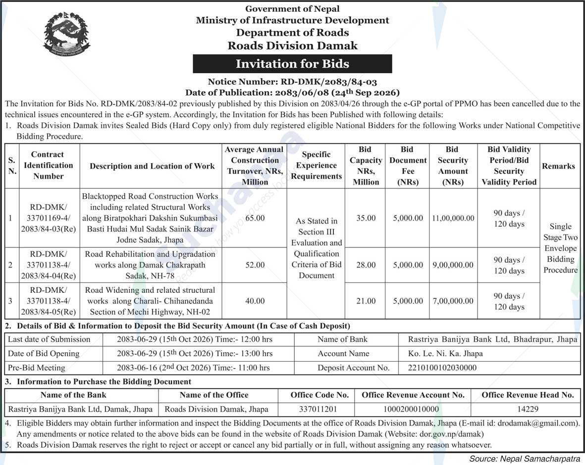 Road Division, Damak