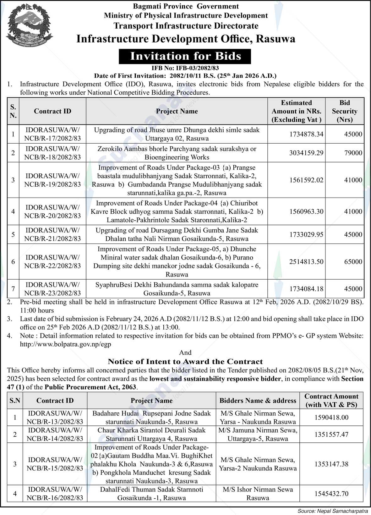 Infrastructure Development Office, Rasuwa