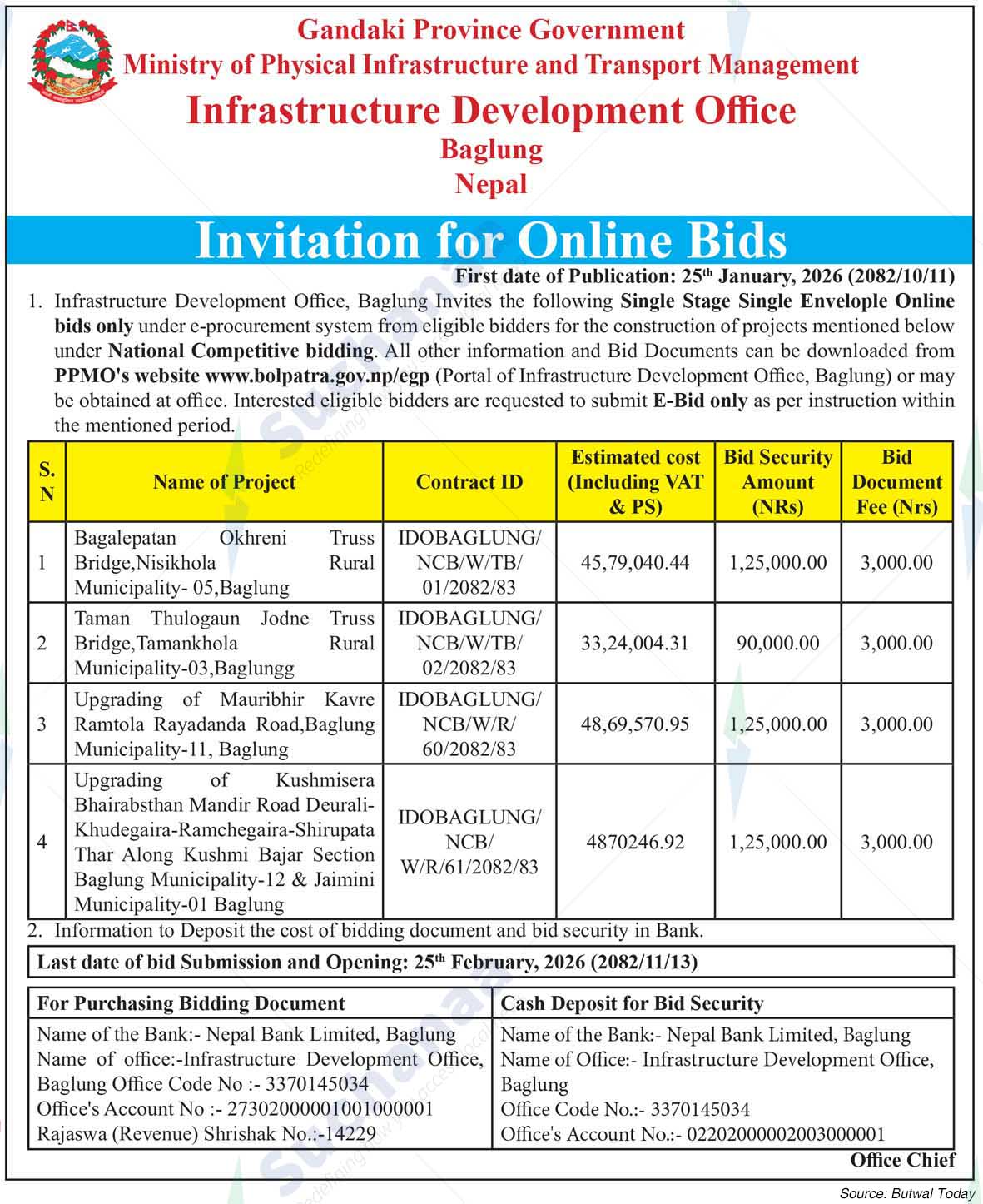 Infrastructure Development Office, Baglung