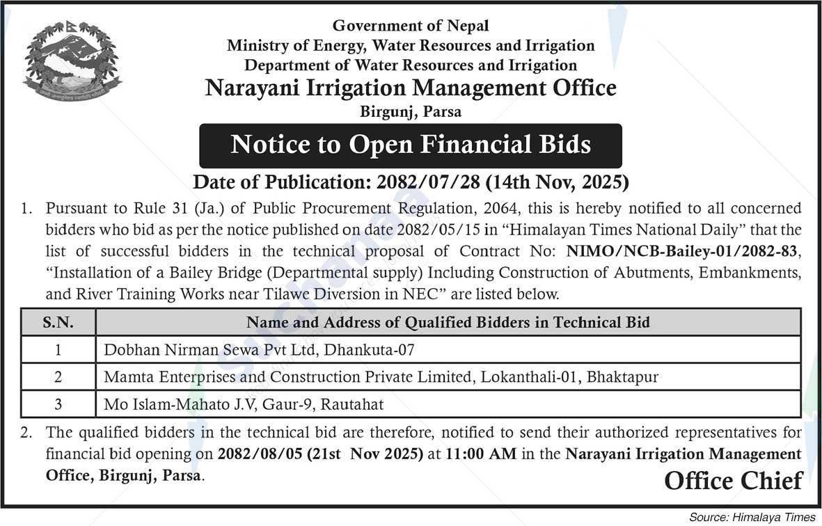 Narayani Irrigation Management Office, Birgunj, Parsa