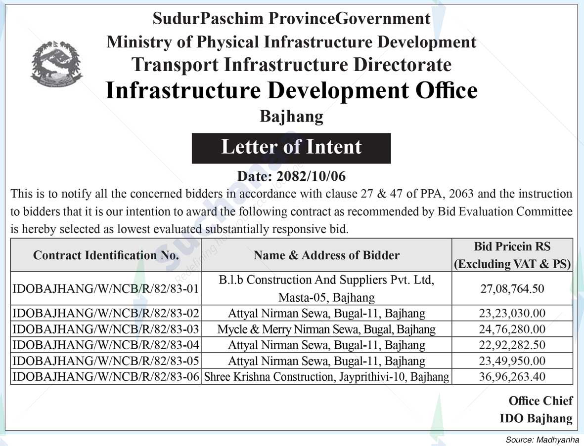 Infrastructure Development Office, Bajhang
