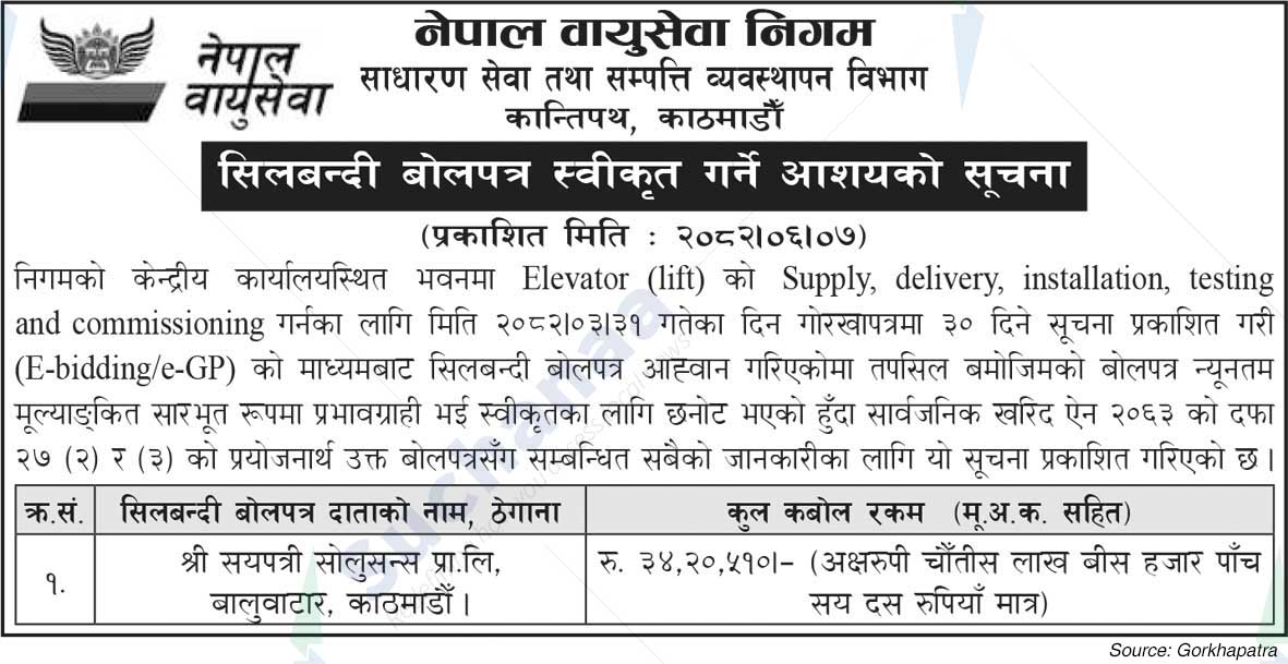 Nepal Airlines Corporation, Kathmandu