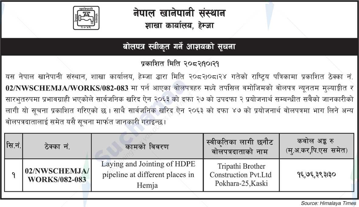 Nepal Water Supply Corporation (NSC)