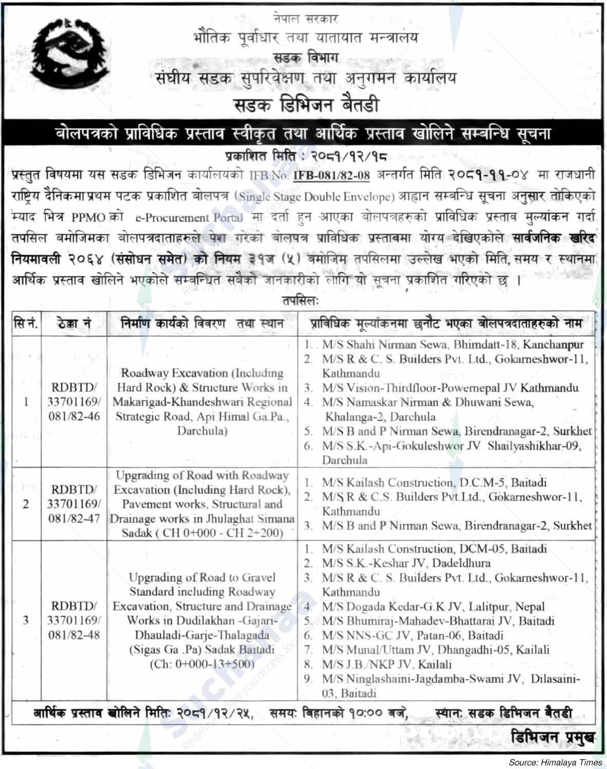 Road Division Baitadi