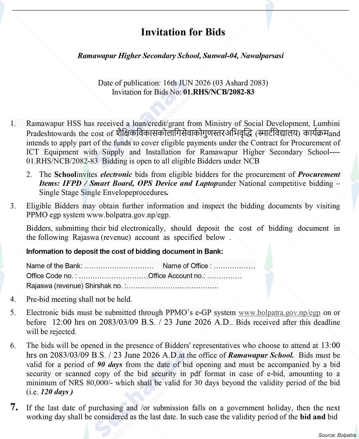 Ramawapur Higher Secondary School, Nawalparasi