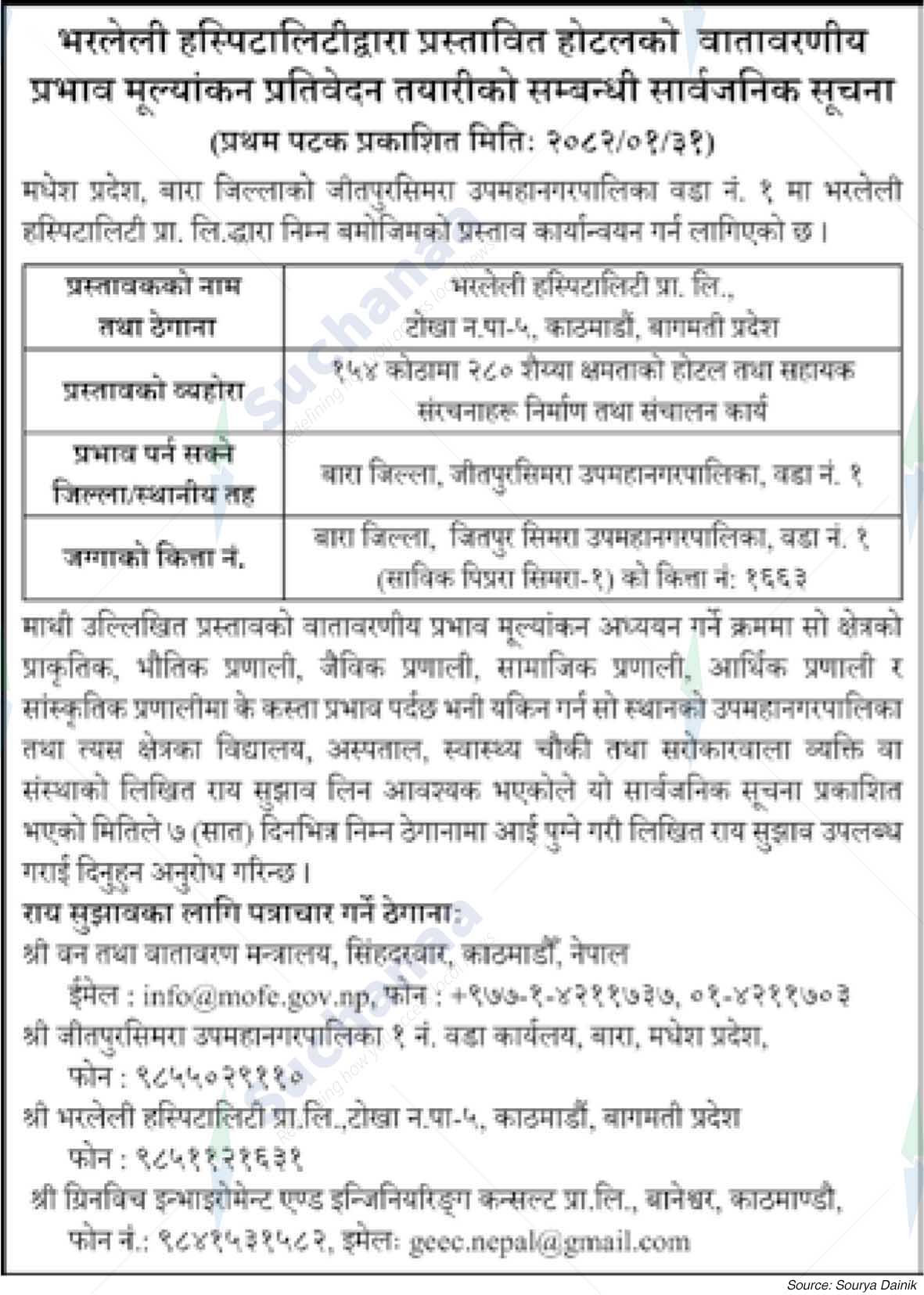 Bharleli Hospitality Pvt. Ltd..