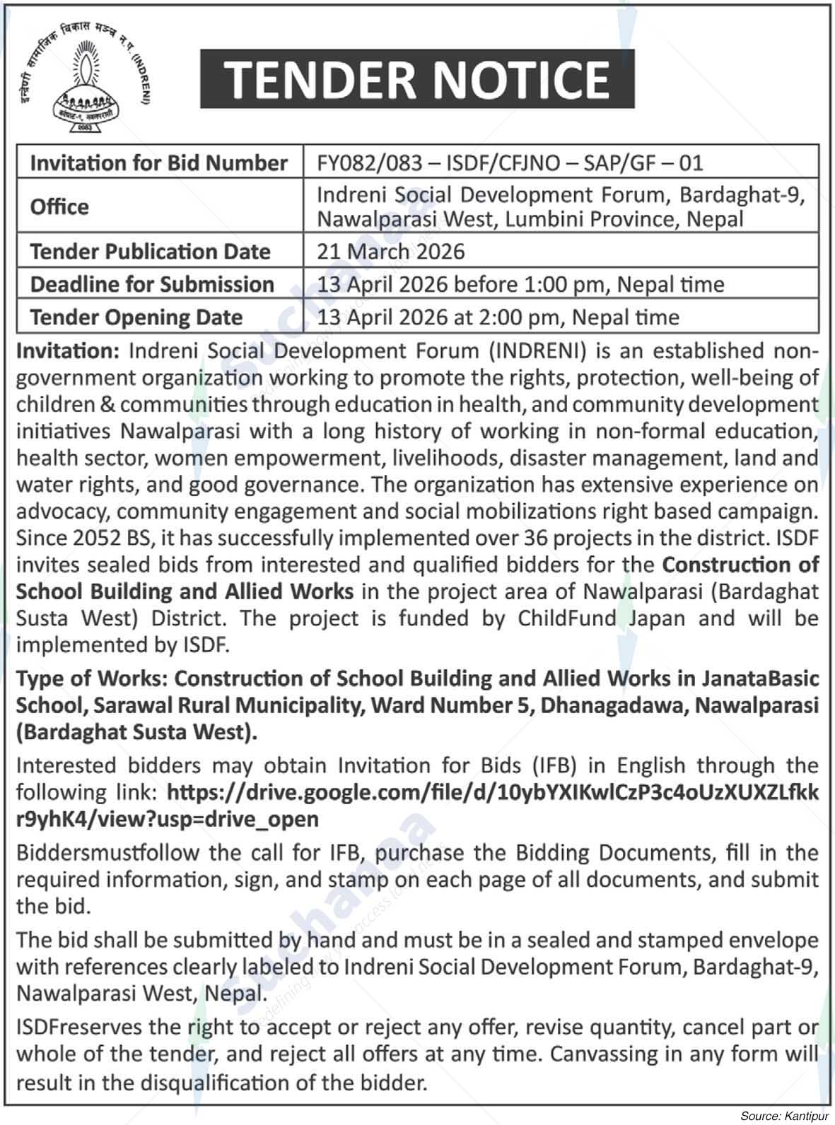 Indreni Social Development Forum, NawalParasi West