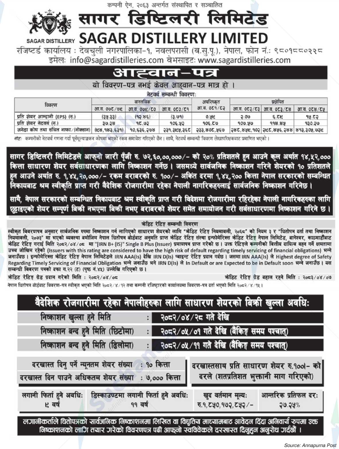 Sagar Distillery Ltd.