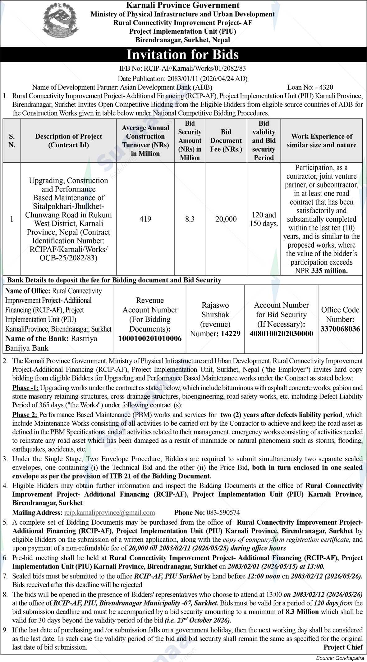 Project Implementation Unit (PIU), Surkhet