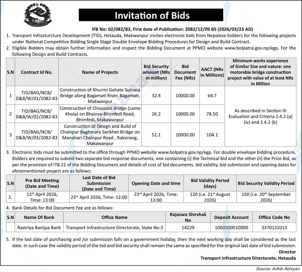 Transport Infrasturcture Development (TID), Hetauda, Makwanpur