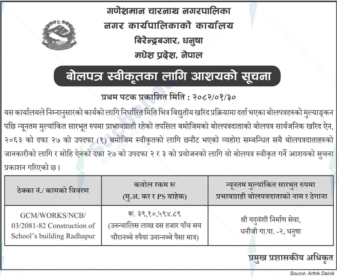 Ganeshman Charnath Municipality