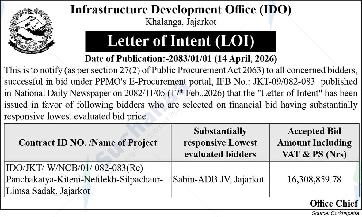 Infrastructure Development Office (IDO), Jajarkot