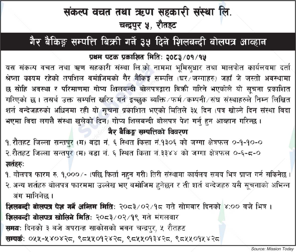 Sankalp Saving and Credit Cooperative Society Ltd.