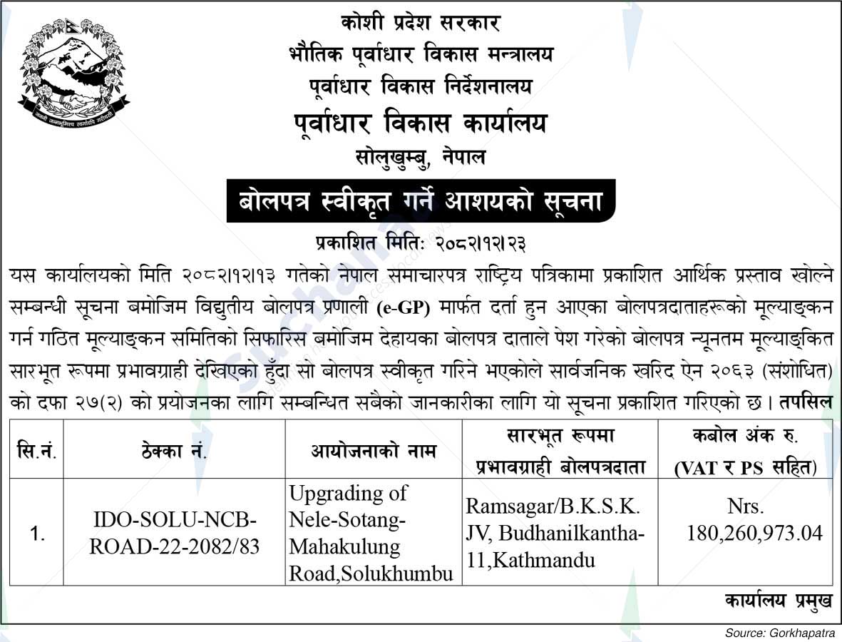 Infrastructure Development Office, Solukhumbu