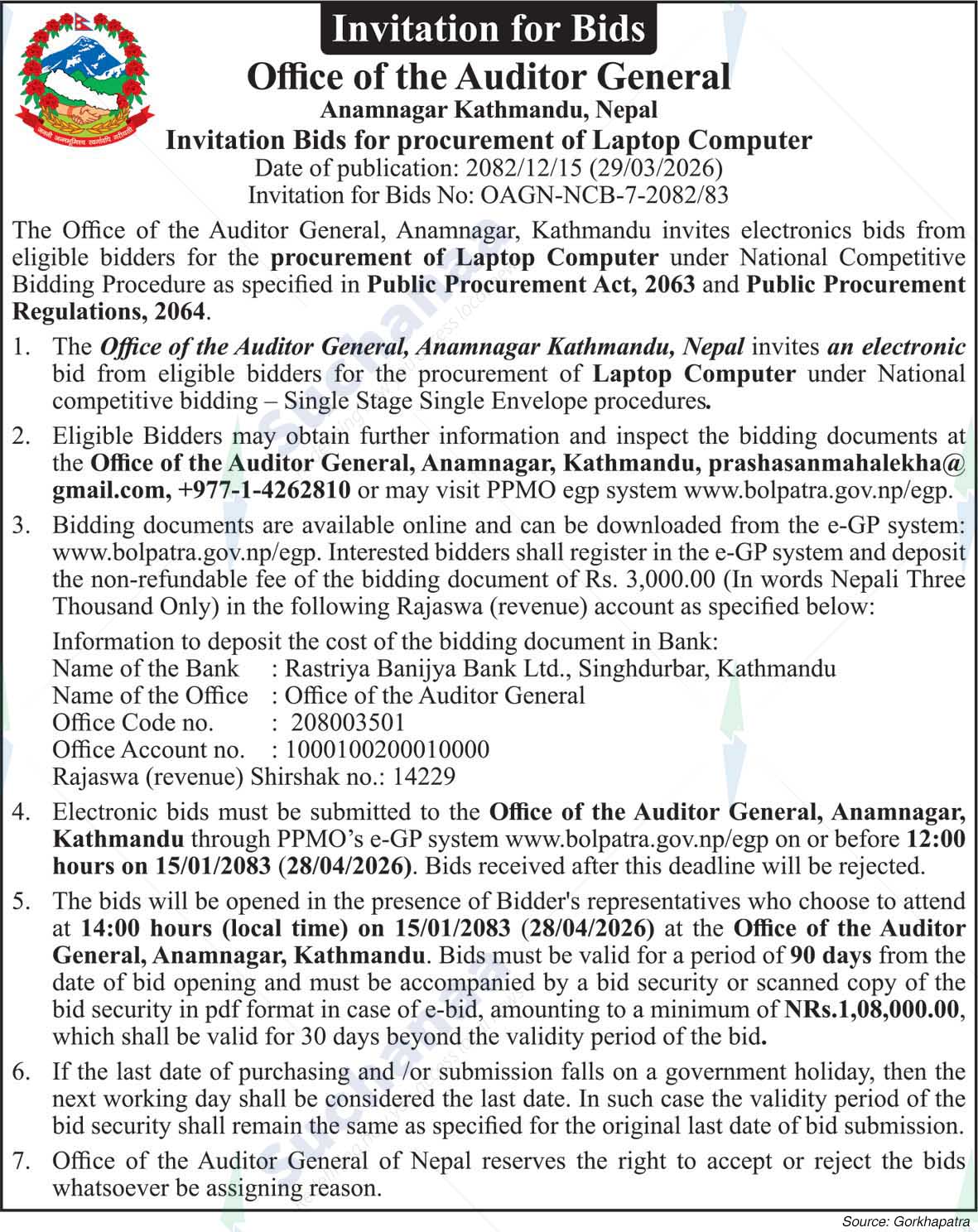 Office of The Auditor General