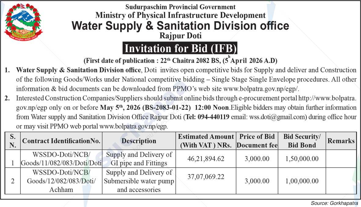 Water Supply & Sanitation Division Office, Doti