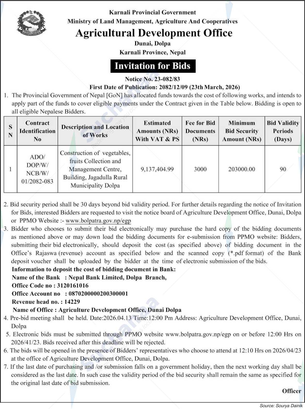 Agricultural Development Office, Dolpa