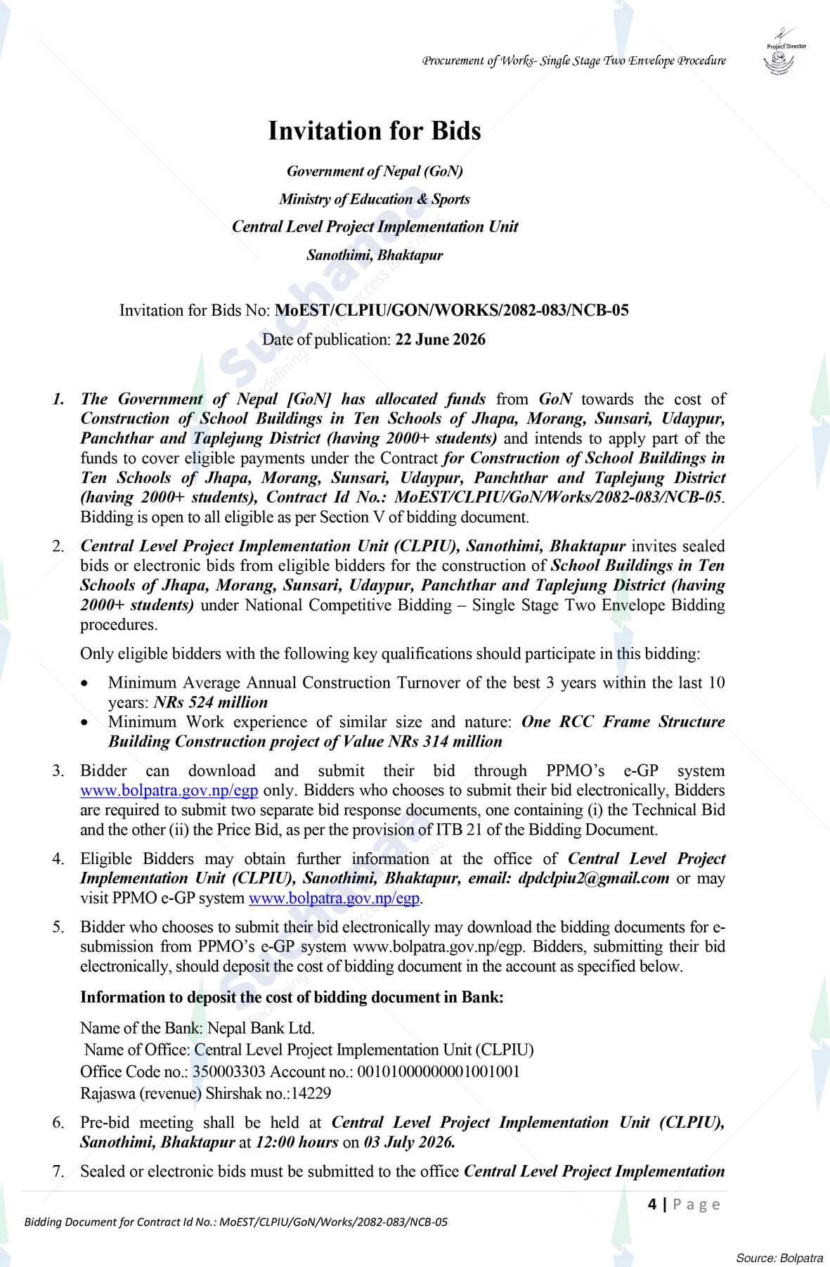 Central Level Project Implementation Unit (CLPIU)
