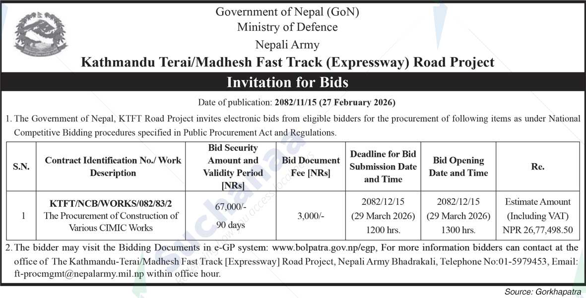 Kathmandu-Terai / Madesh Fast Track (Express Way) Road Project