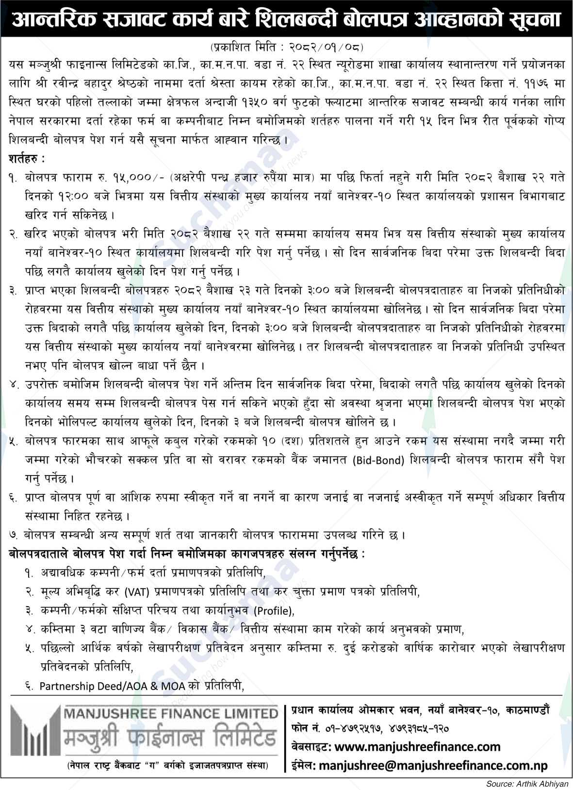 Manjushree Finance Limited