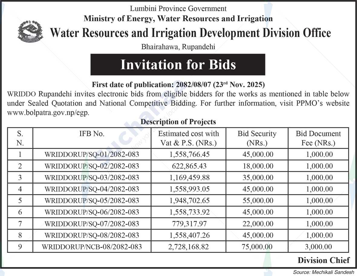 Water Resources and Irrigation Development Division Office, Bhairahawa, Rupandehi