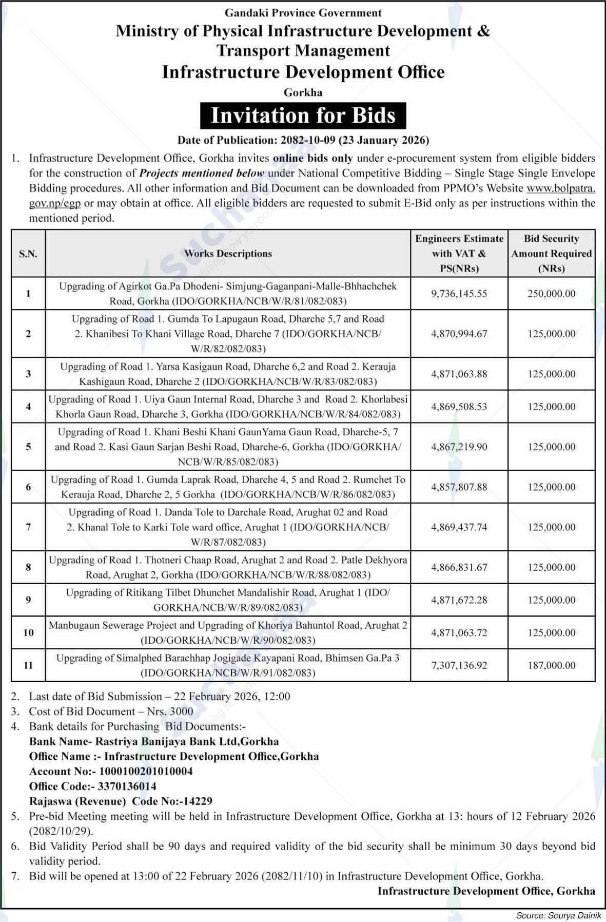 Infrastructure Development Office, Gorkha