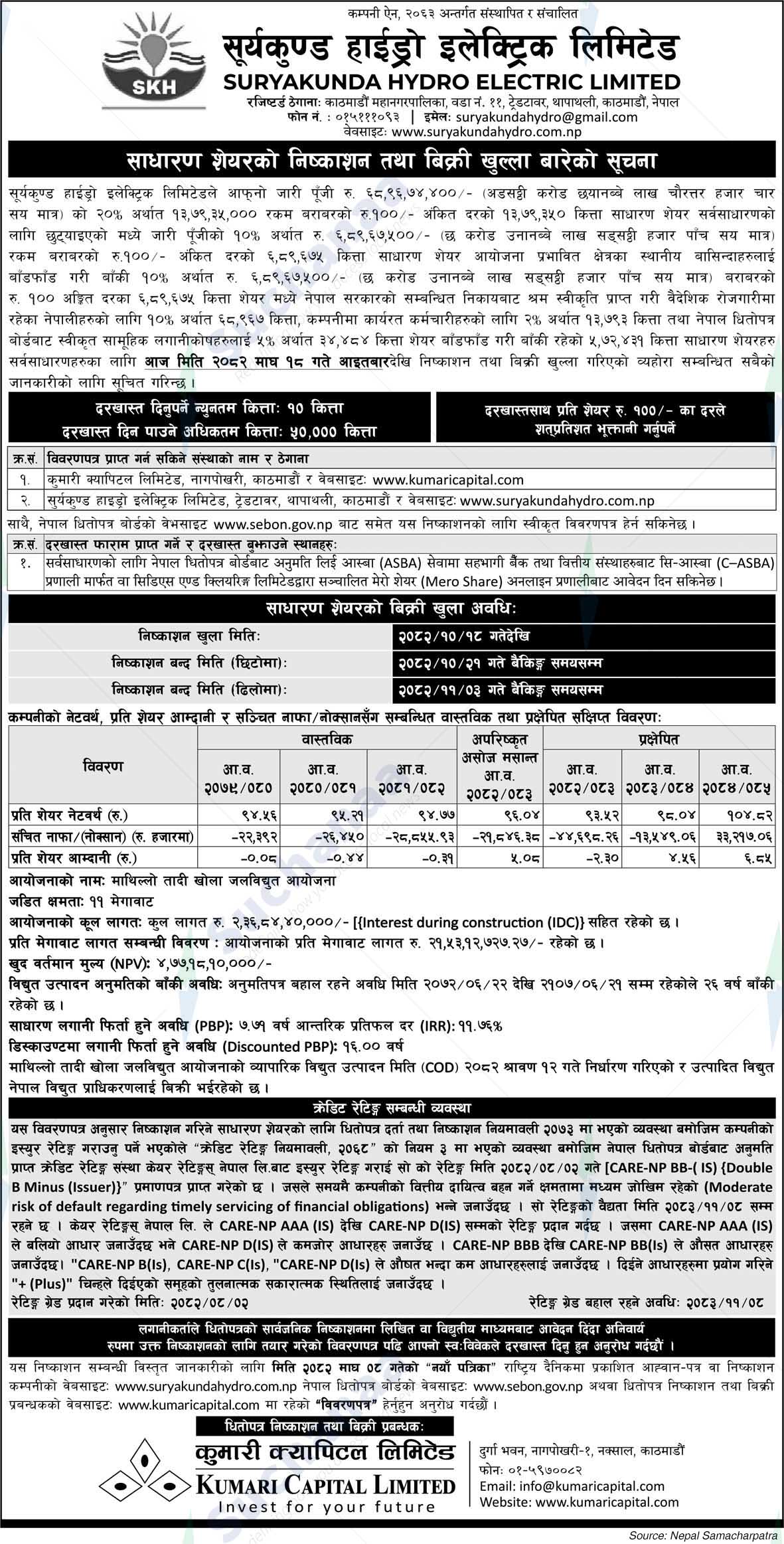 Suryakunda Hydro Electric Limited