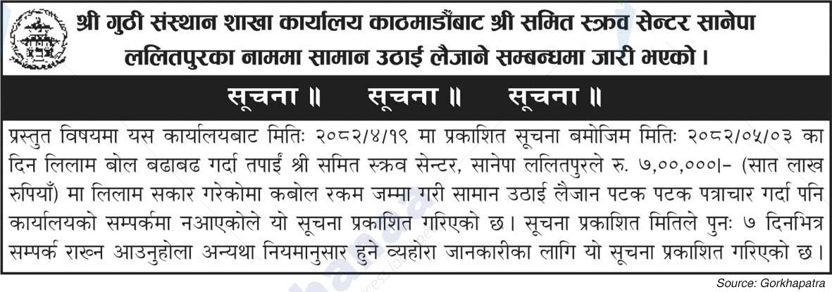 Shree Guthi Sansthan Branch Office, Kathmandu