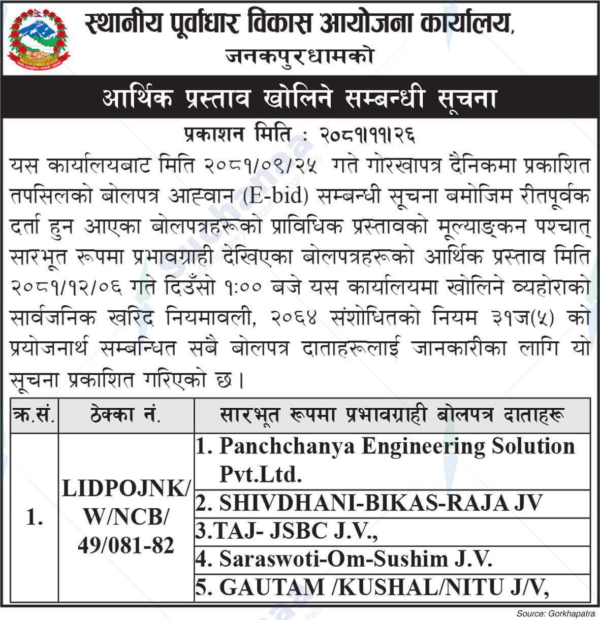 Local Infrastructure Development Project Office