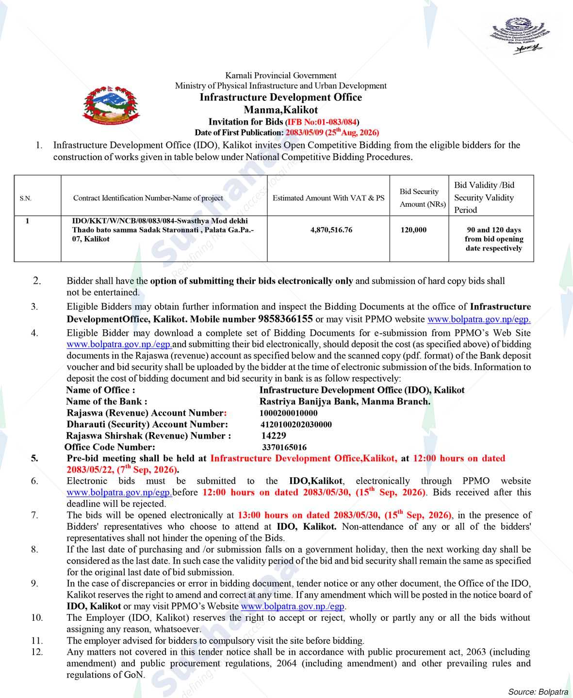 Infrastructure Development Office, Kalikot