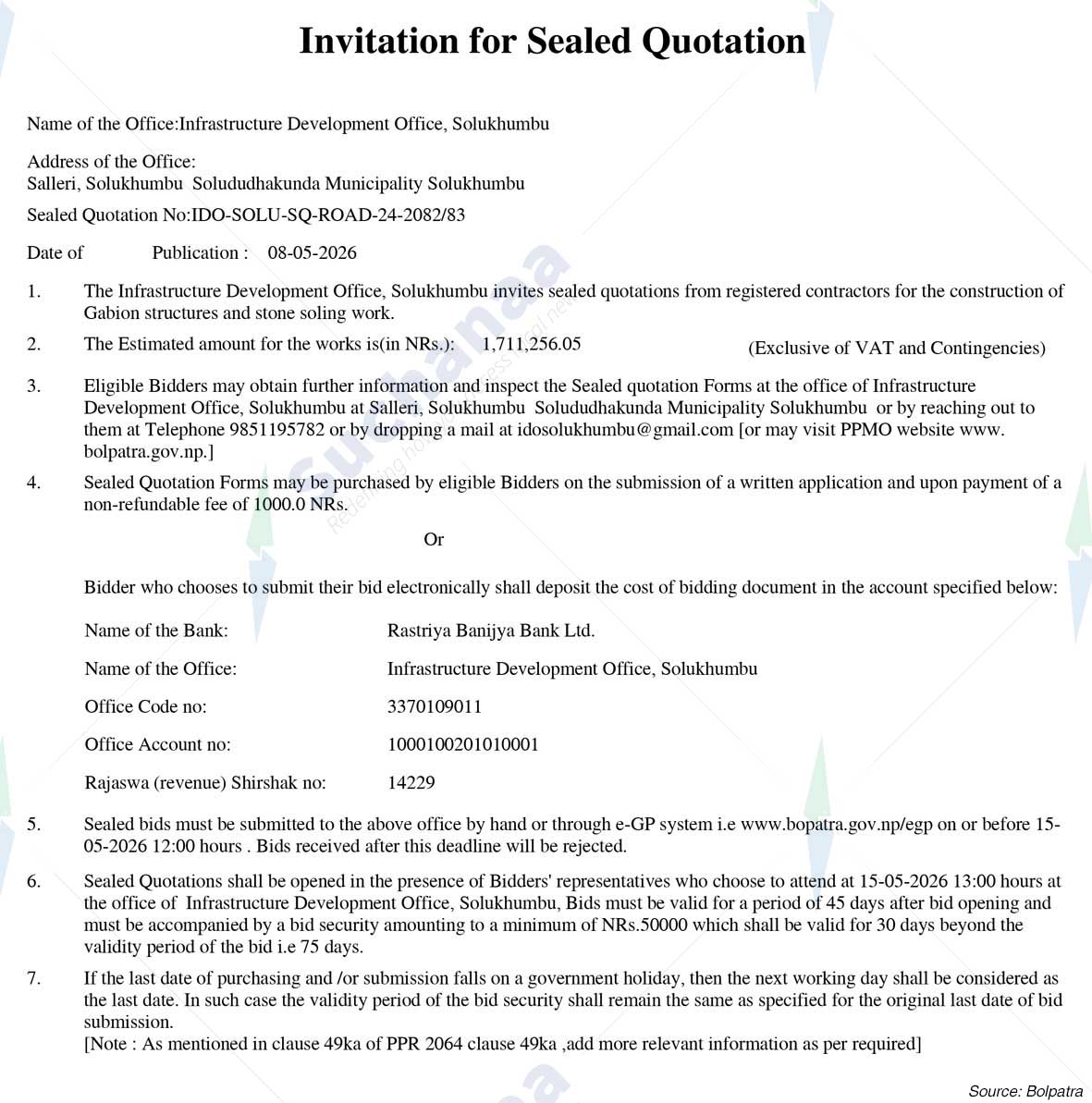 Infrastructure Development Office, Solukhumbu