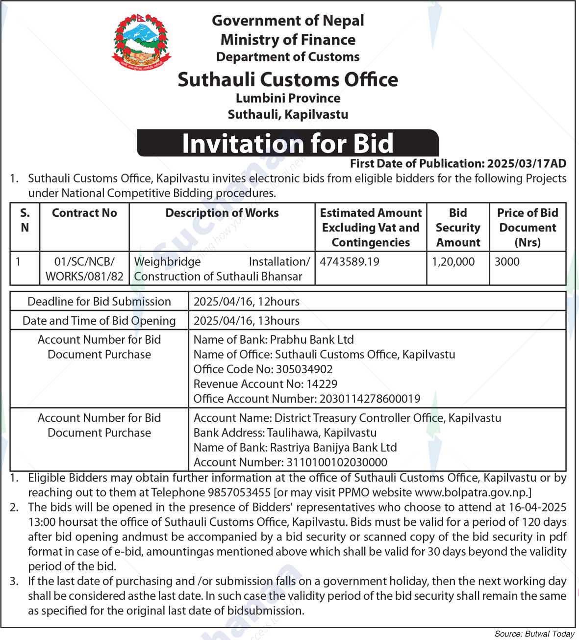 Suthauli Customs Office
