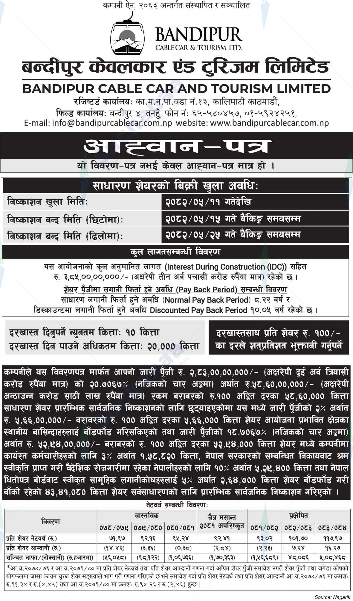 Bandipur Cable Car and Tourism Limited