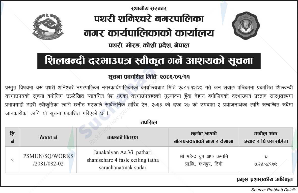 Pathari Shanischare Municipality