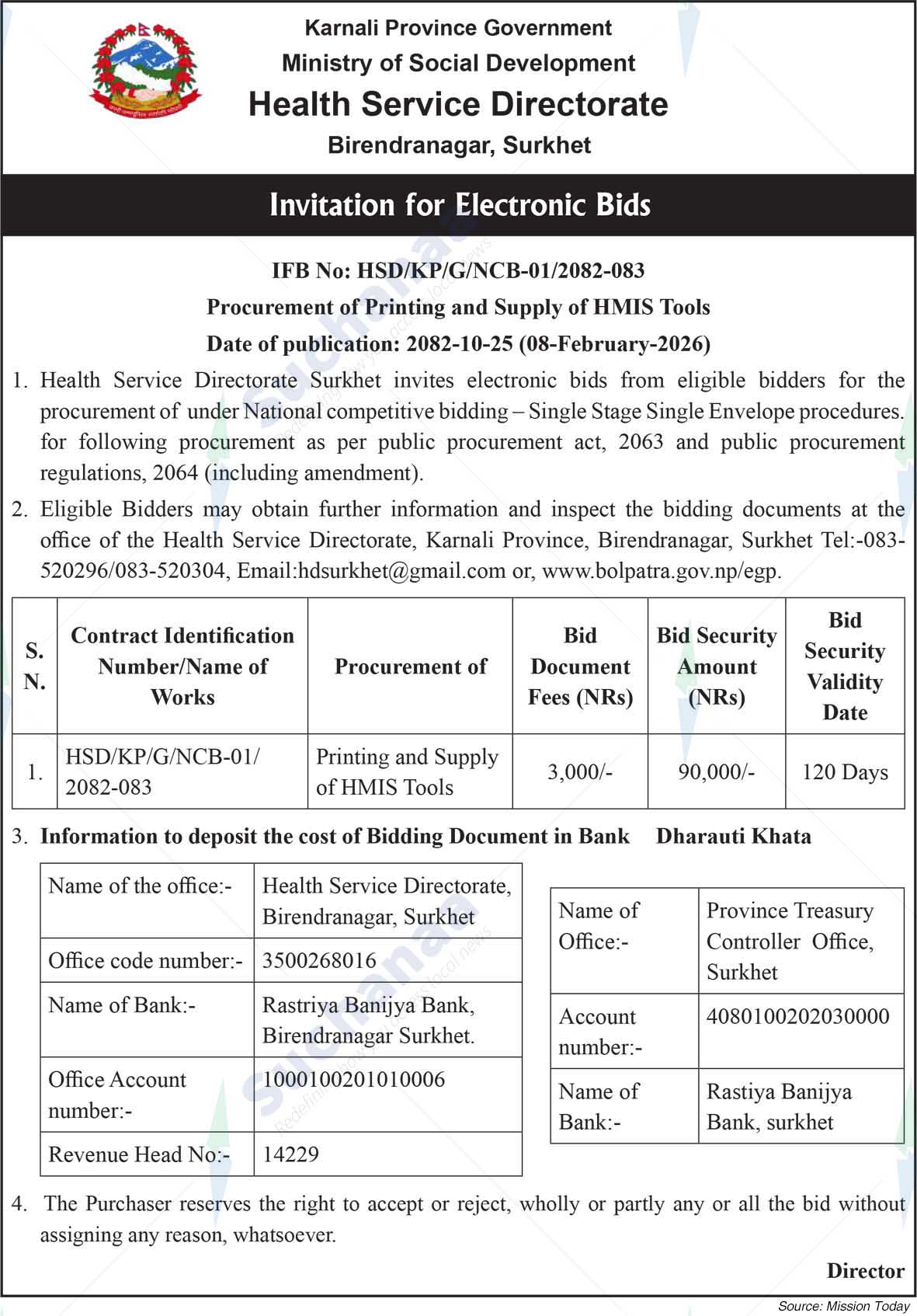 Health Service Directorate, Birendranagar, Surkhet