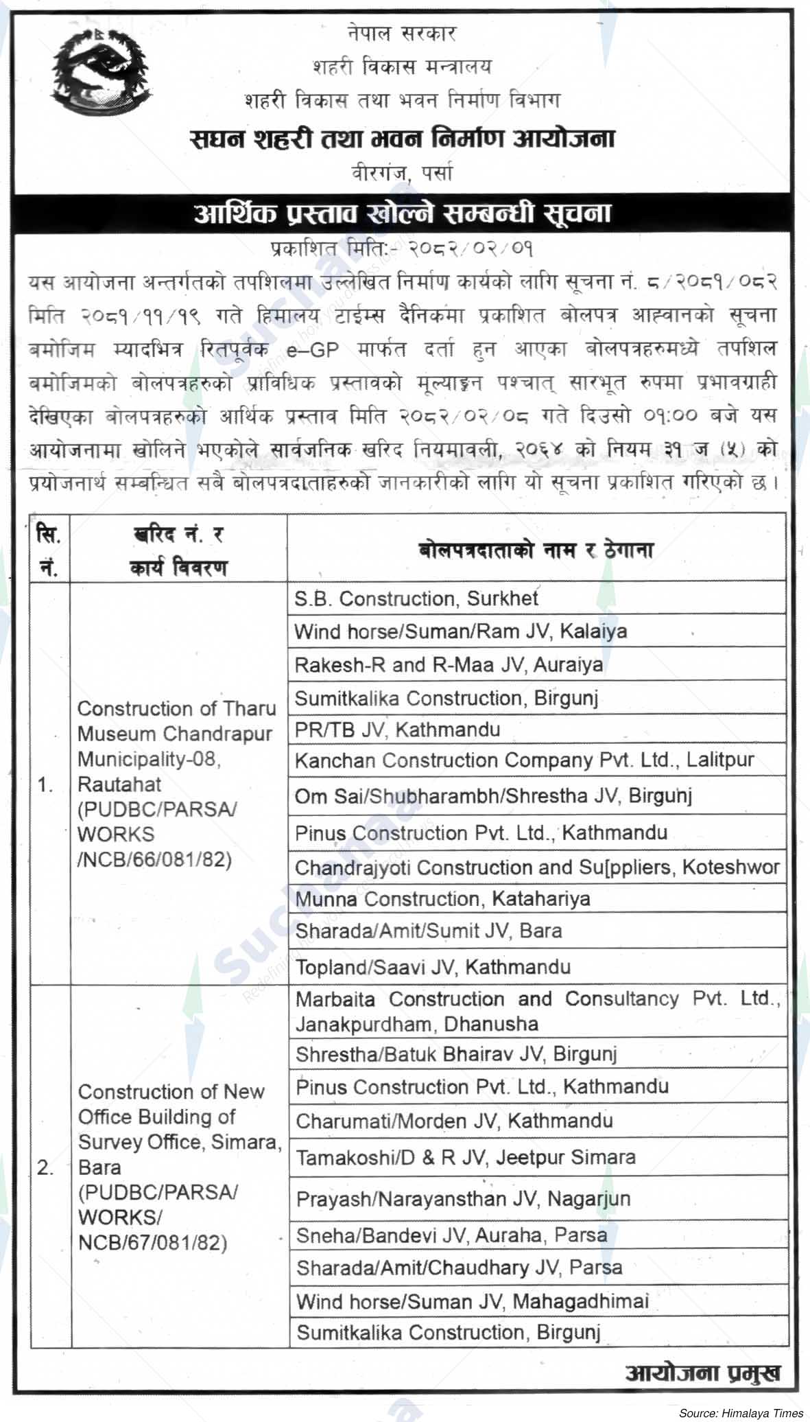 Project Office of Urban Development and Building Construction