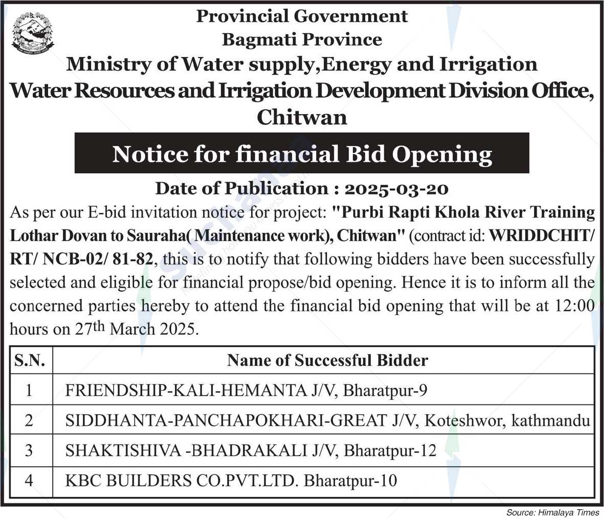 Water Resources and Irrigation Development Division Office