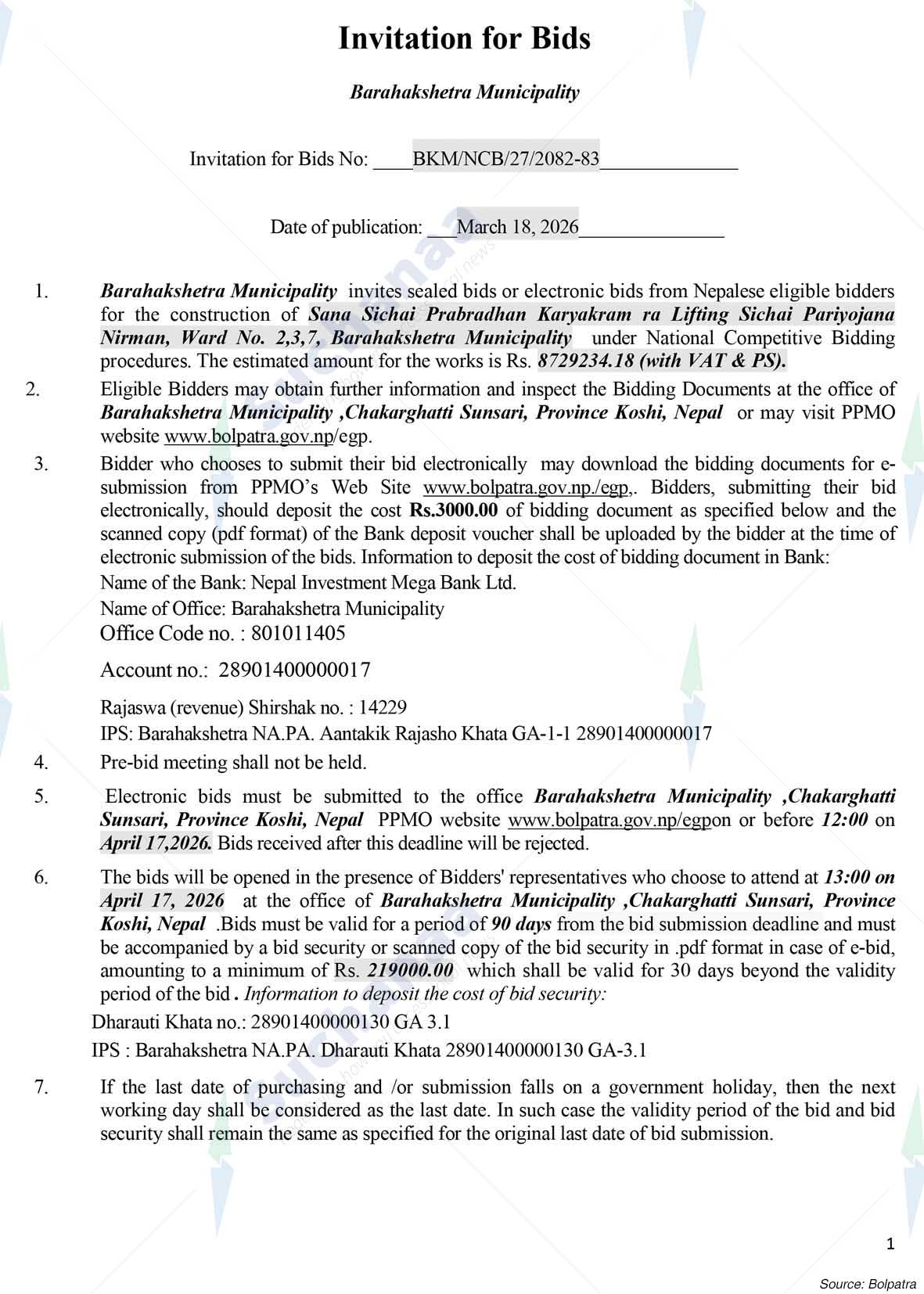 Barahachhetra Municipality