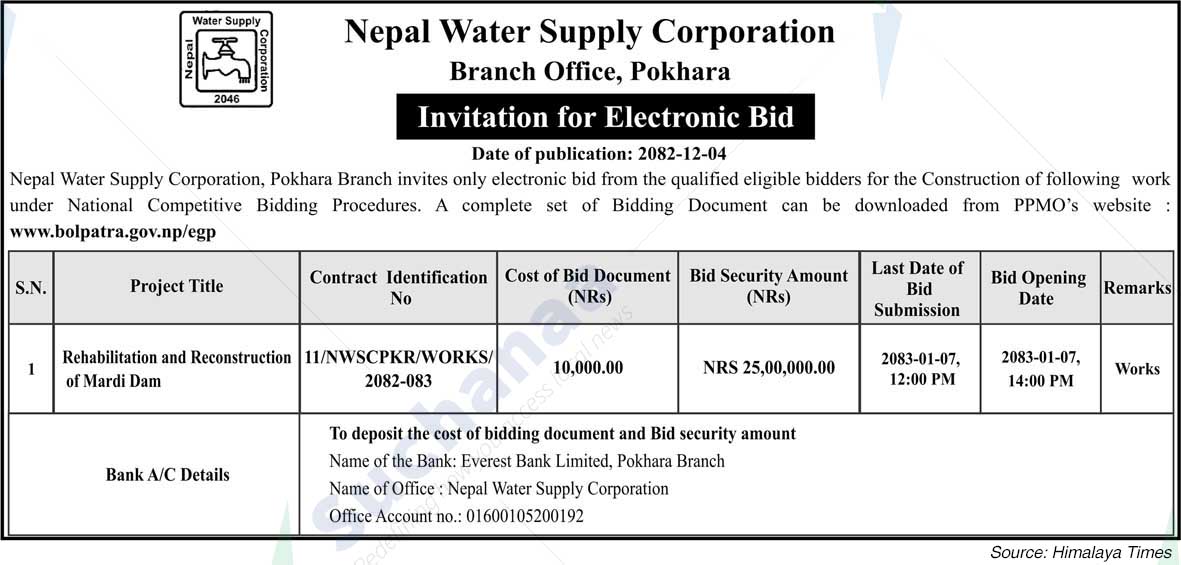 Nepal Water Supply Corporation, Pokhara