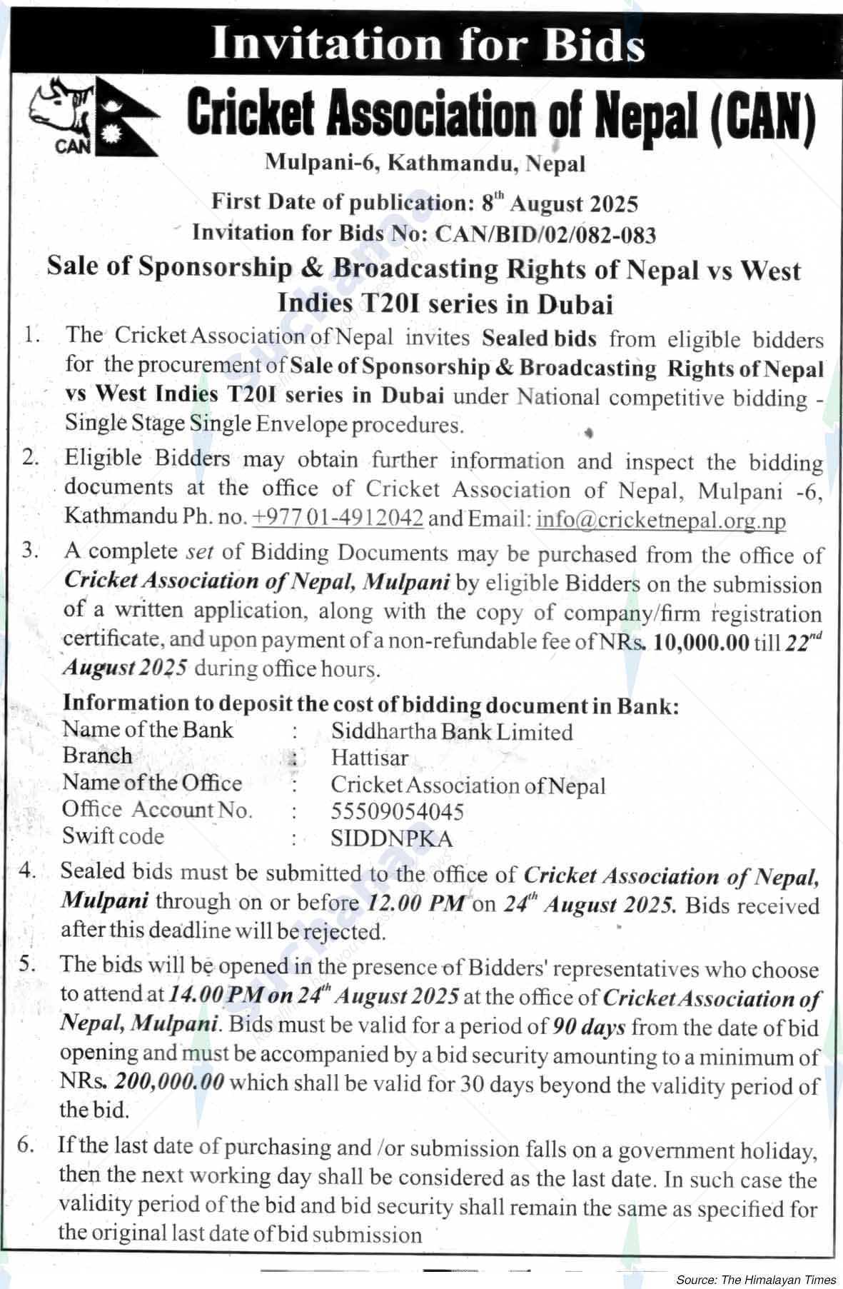 Cricket Association of Nepal (CAN)
