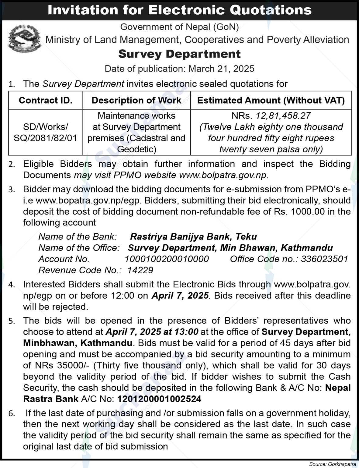 Survey Department