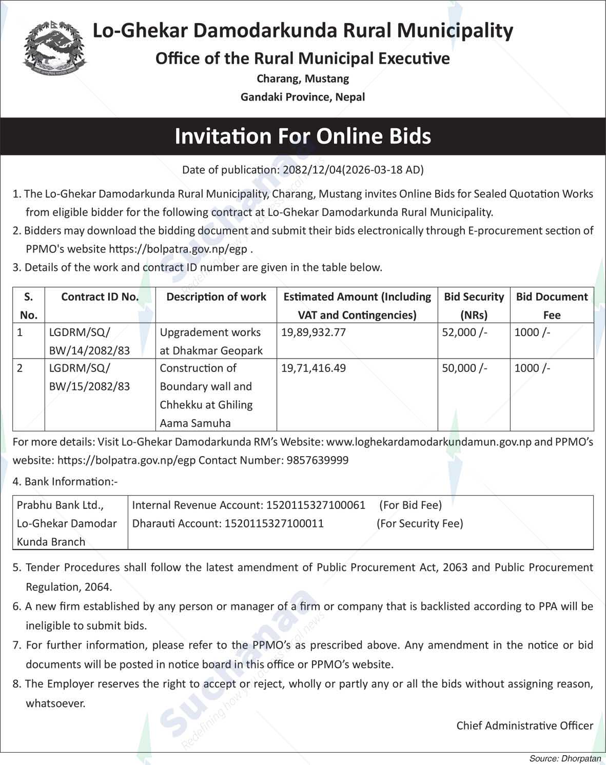 Lo-Ghekar Damodarkunda Rural Municipality