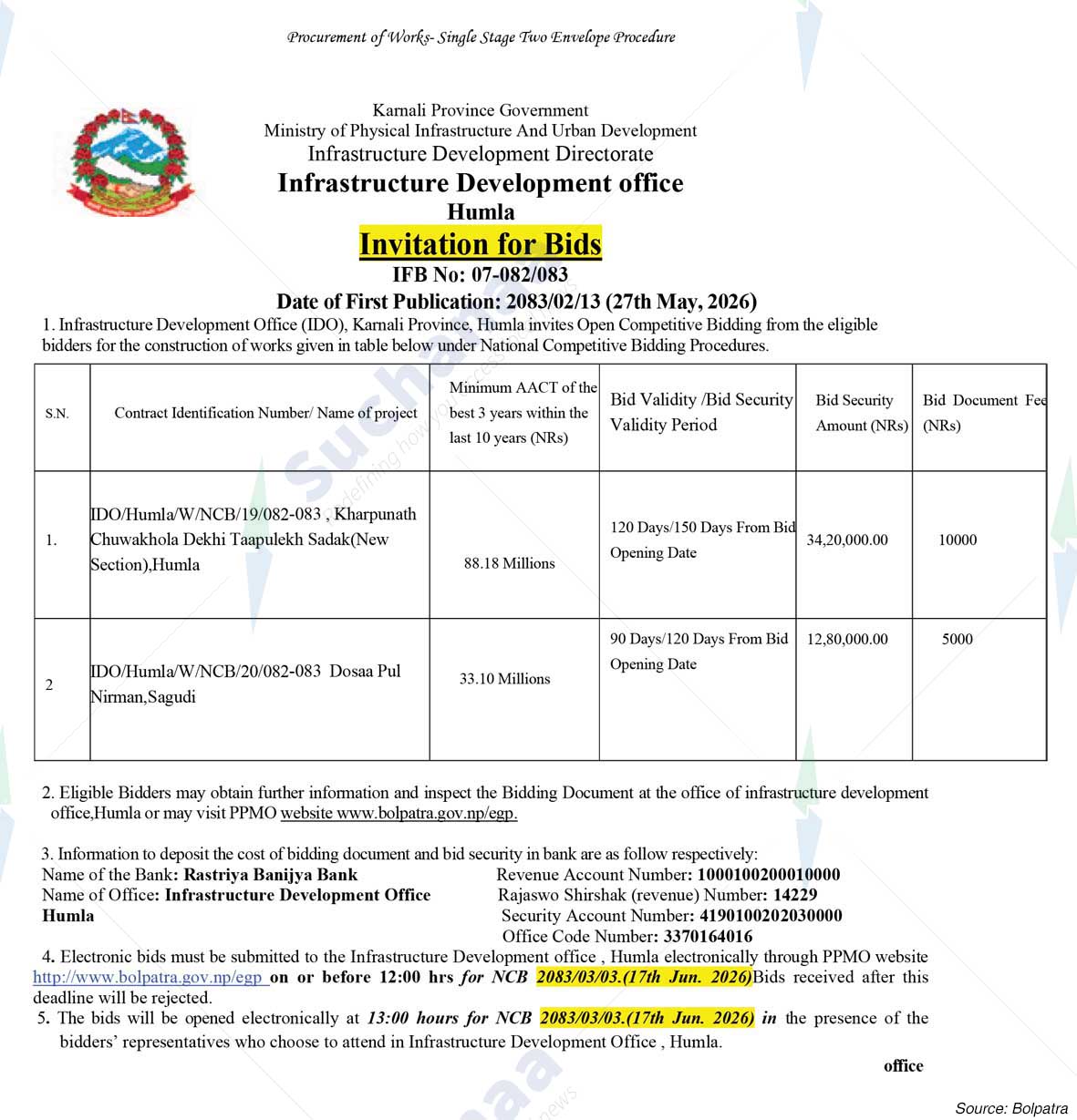 Infrastructure Development Office, Humla