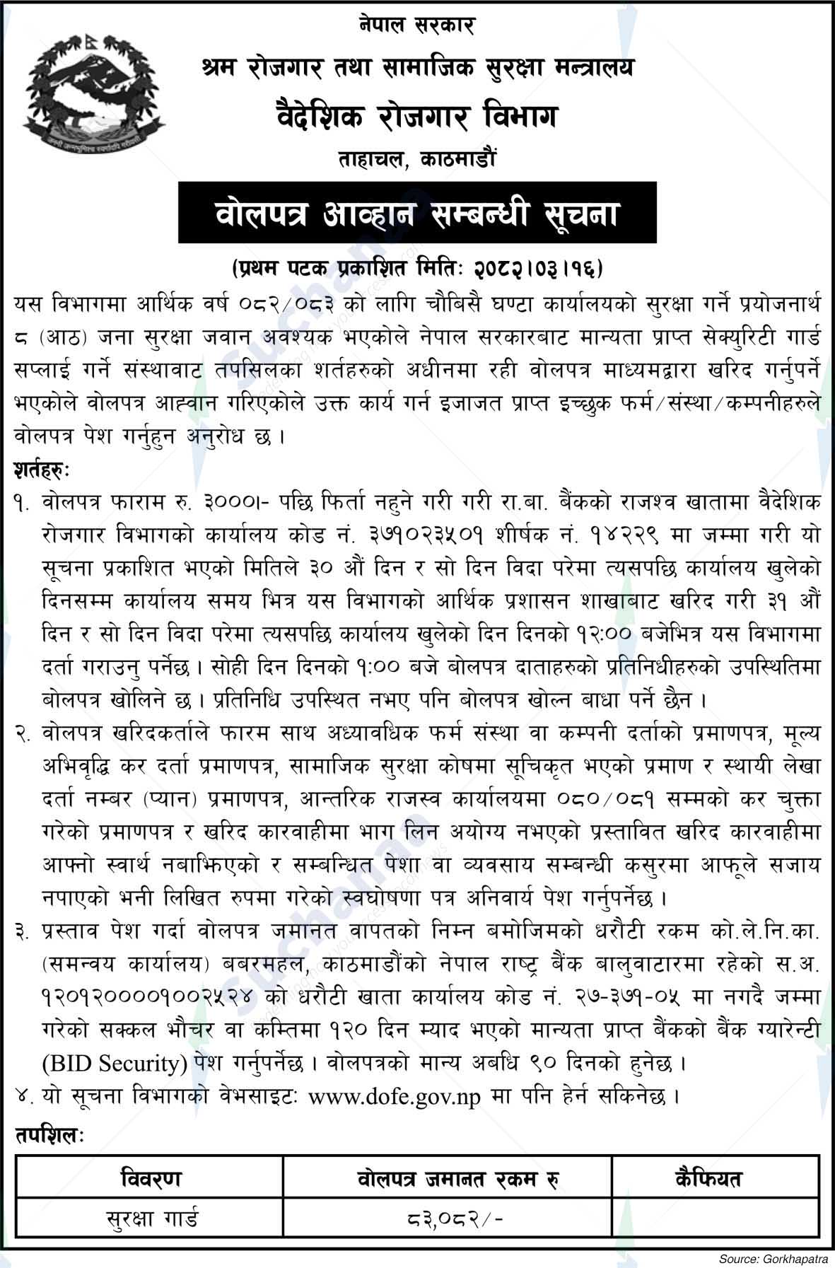 Foreign Employment Department
