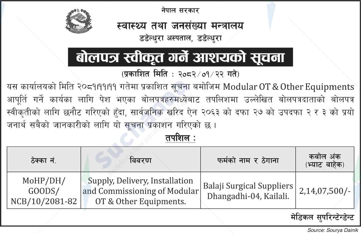 Dadeldhura Hospital, Dadeldhura