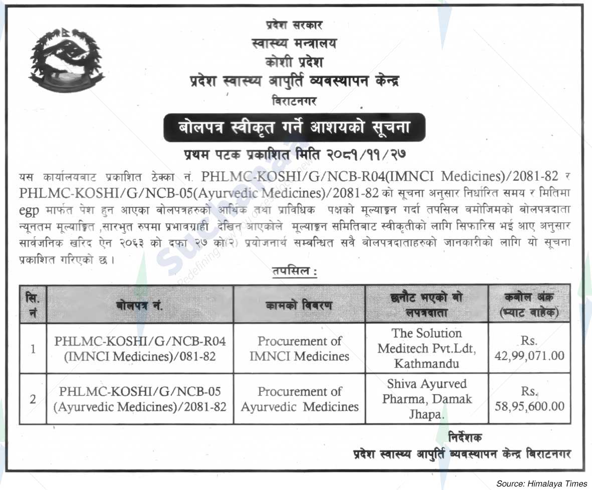 Provincial Health Supply Management Centre