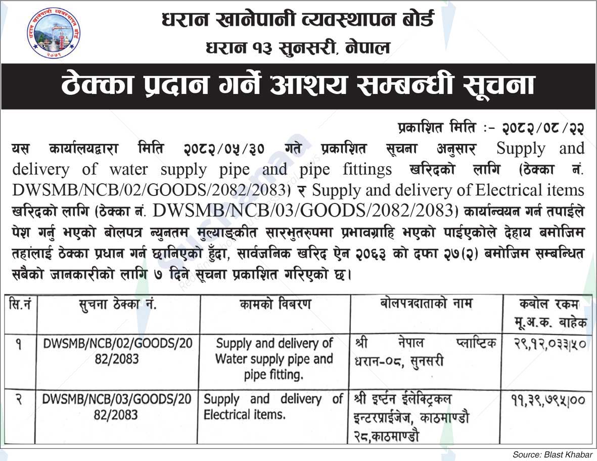 Dharan Water Supply Management Board Dharan 13 Sunsari