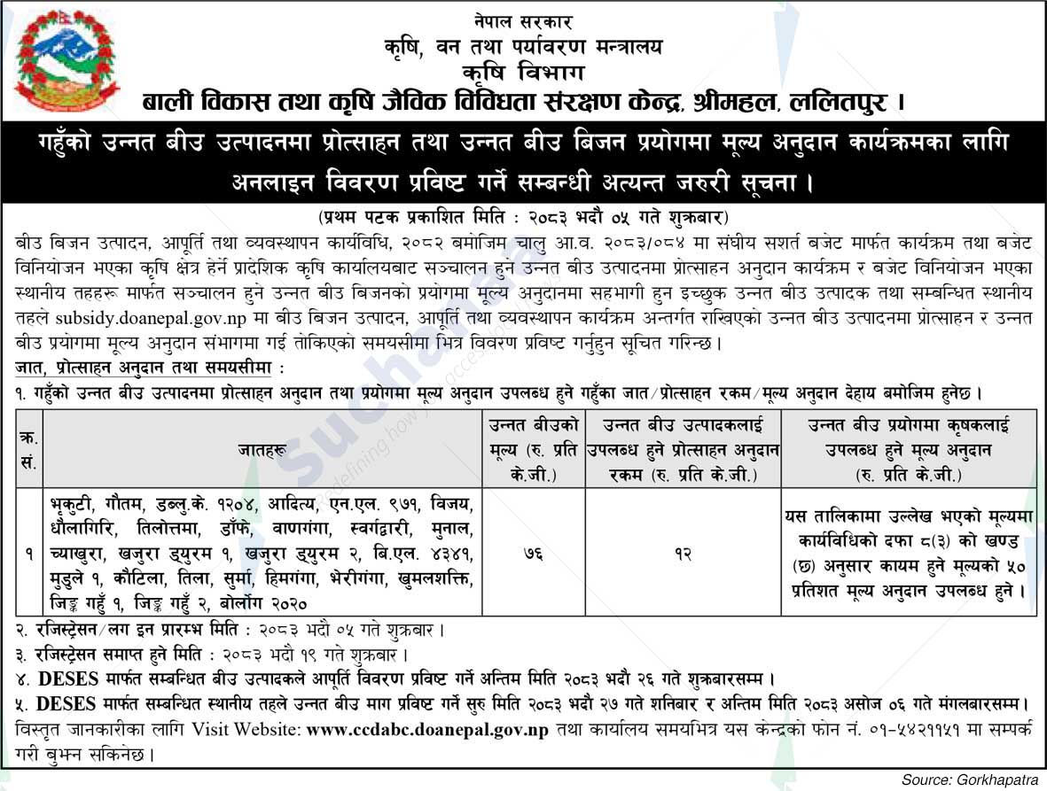 Centre for Crop Development and Agro Bio-diversity Conservation