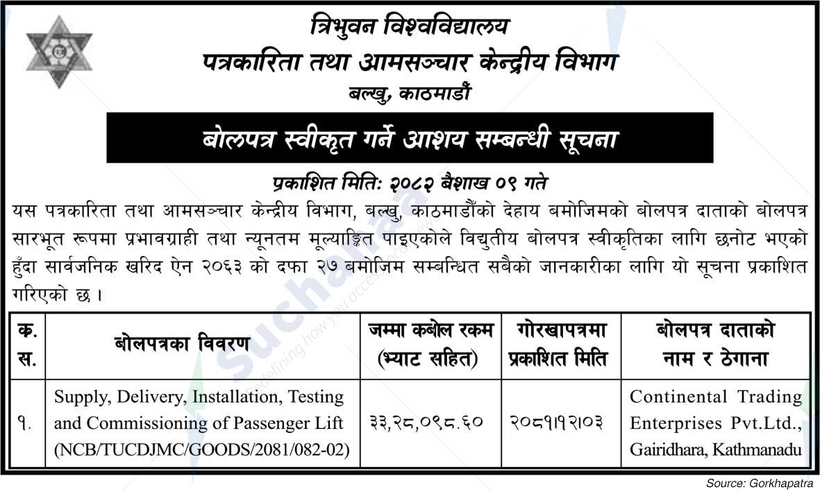 Tribhuvan University, Journalism and Mass Communication
